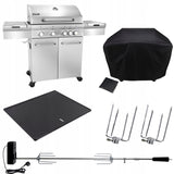 Grill Gazowy Ogrodowy Żeliwny Nierdzewny 4+1 +17,15 kW + Szafa Na Butlę