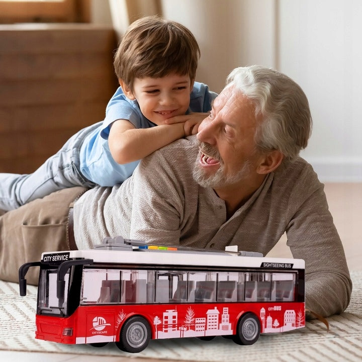 TROLEJBUS AUTOBUS ŚWIATŁA OTWIERANIE DRZWI ELEKTRYCZNY INTERAKTYWNY 1:16
