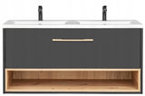 Szafka Podumywalkowa Łazienkowa Płyta Laminowana Drewno Czarna 120 cm