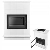Piec Kominek Kaflowy Ceramiczny Piecyk Koza Biały 13kW Obudowa Kominkowa
