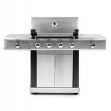 Grill Gazowy Ogrodowy z Kuchenką Boczną 5 Palnikó +Pokrowiec Srebrny 22,5kW