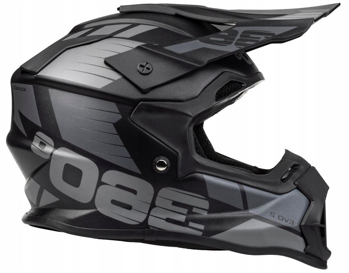 Kask Cross Enduro S EU Homologacja Lekki MTB Quad Rower Czarny Szary