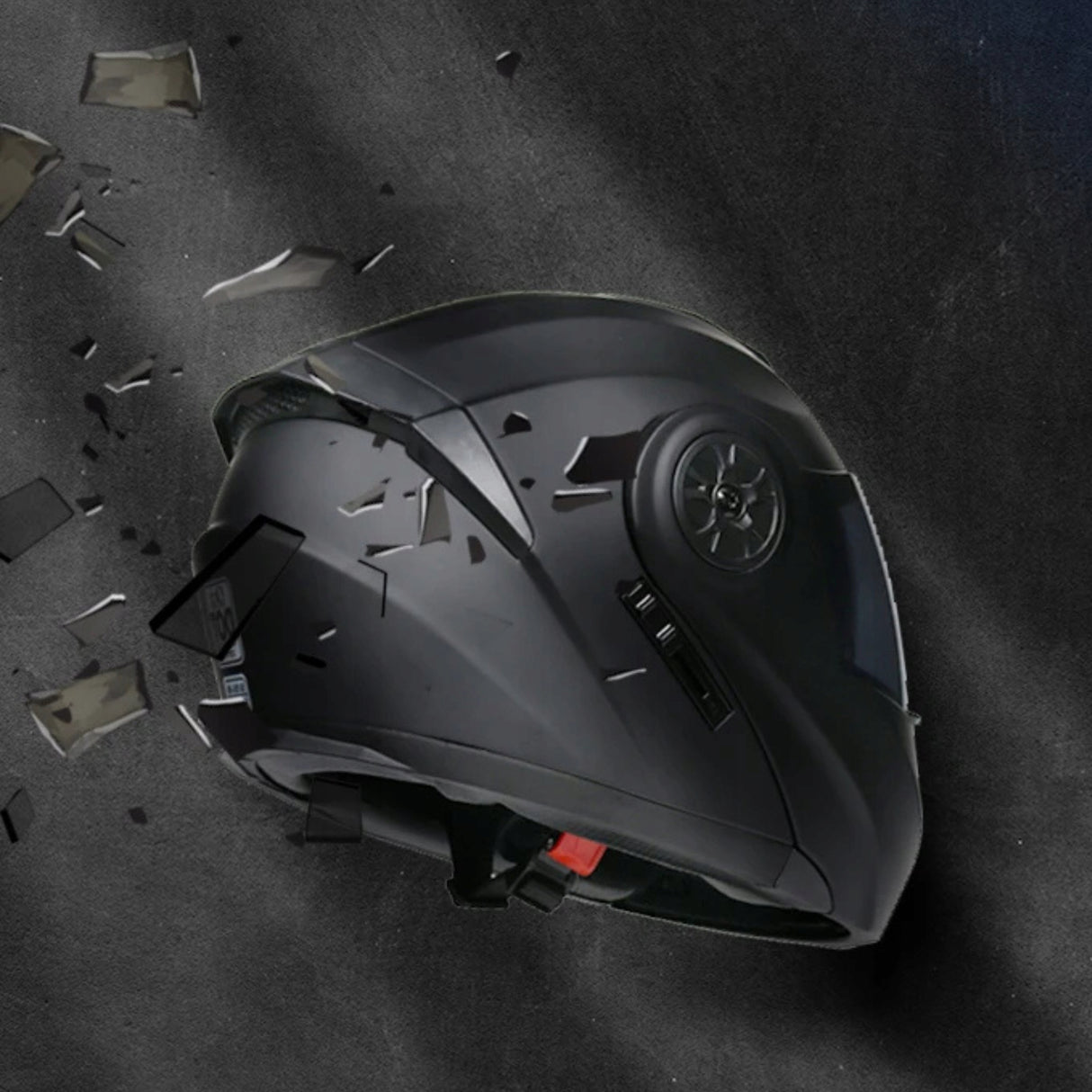 Kask Motocyklowy Szczękowy Czarny Wentylowany Podwójne Soczewki Rozmiar L