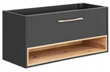 Szafka Podumywalkowa Łazienkowa Płyta Laminowana Drewno Czarna 120 cm