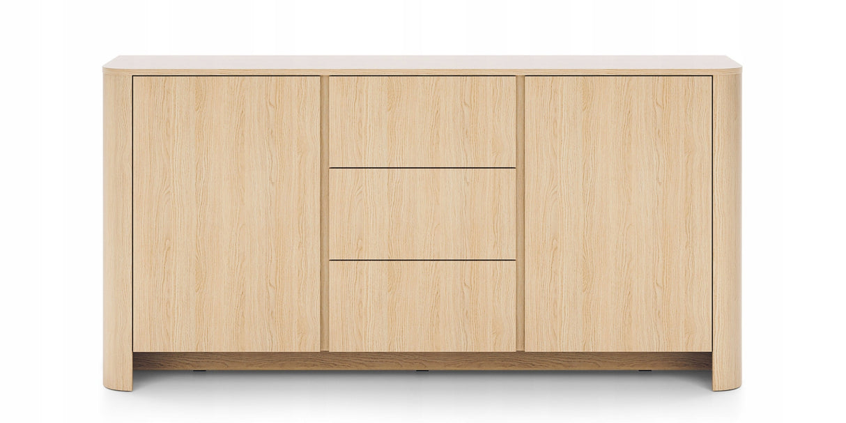 Komoda Dwudrzwiowa z Szufladami Zaokrąglona 168 cm Dąb Vicenza 168x39 cm