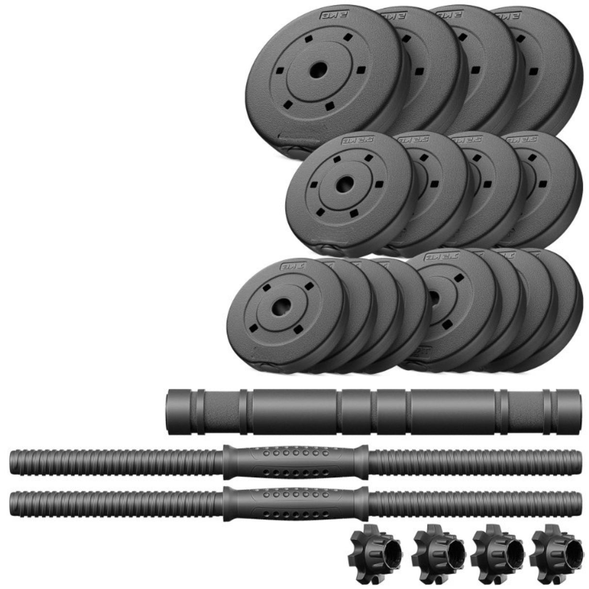 Hantle Bitumiczne Regulowane Zestaw Hantli 40kg 2x20kg Sztanga Czarna
