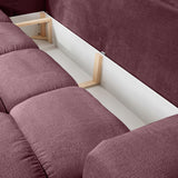 Sofa z Funkcją Spania i Pojemnikiem Burgundowa Tkanina Perfect Harmony 59