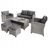 Zestaw Mebli Ogrodowych technorattan sofa fotele stolik puf koc gratis