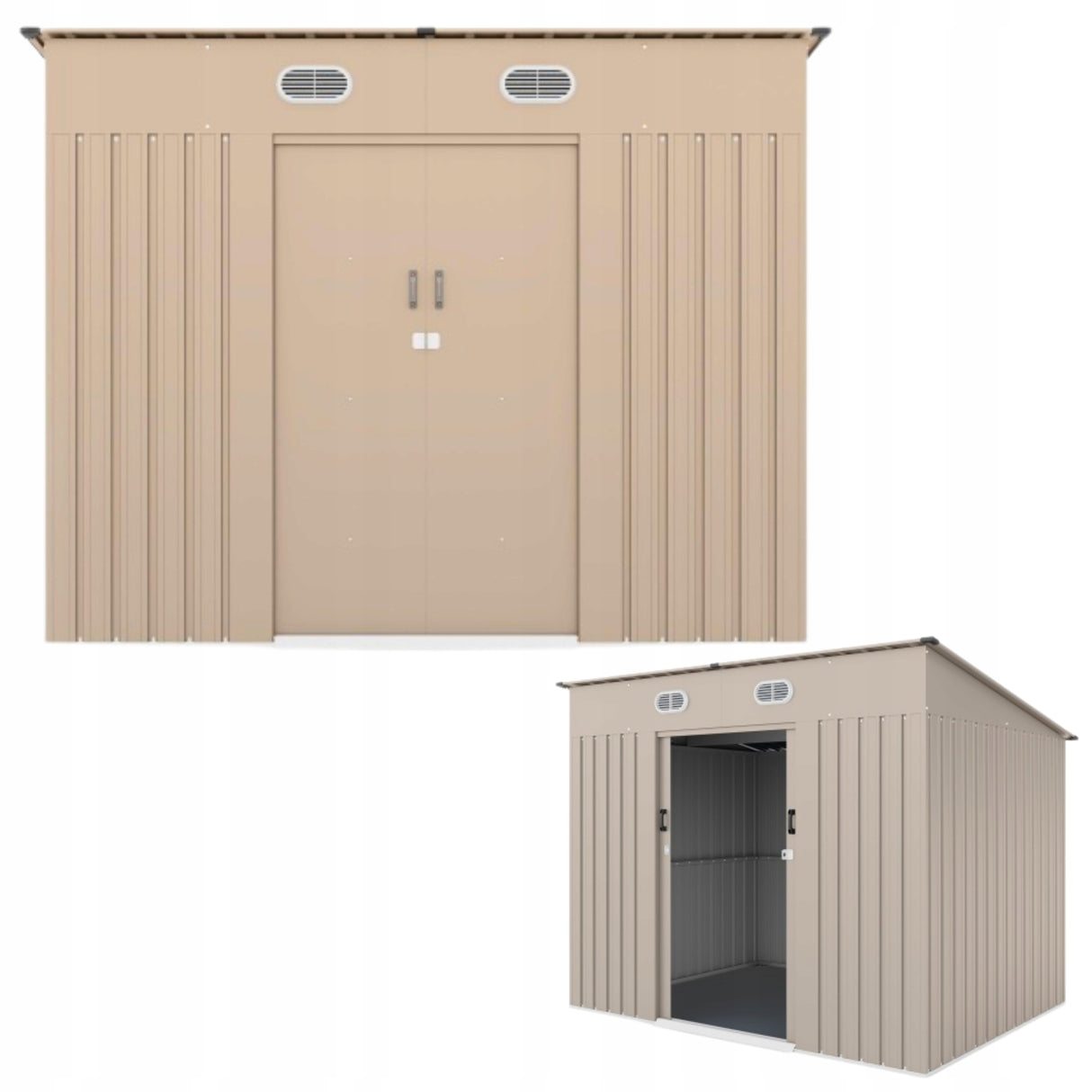 Domek Ogrodowy UNIWERSALNYM Jednospadowym Dachem Antracyt 252x191cm 4,37m²