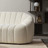 Sofa Salonowa Zaokrąglone Obłe Kształty Dwuosobowa Jasnobeżowa 166x86cm