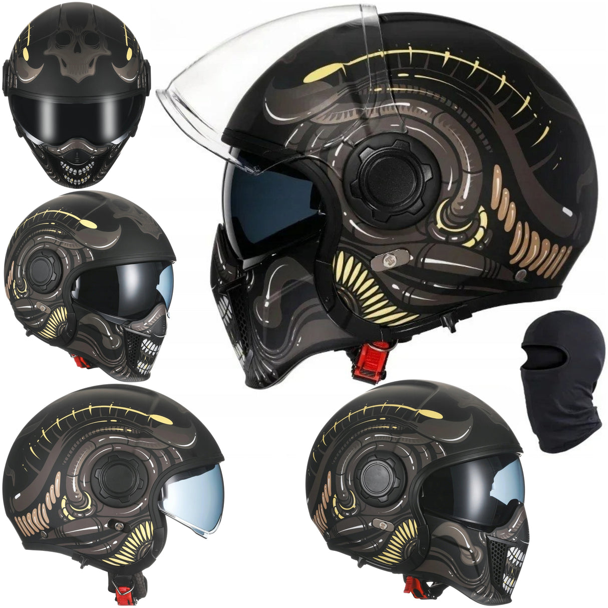 Kask Motocyklowy Szczękowy Wielokolorowy Pełna Twarz Modułowy Rozmiar XL