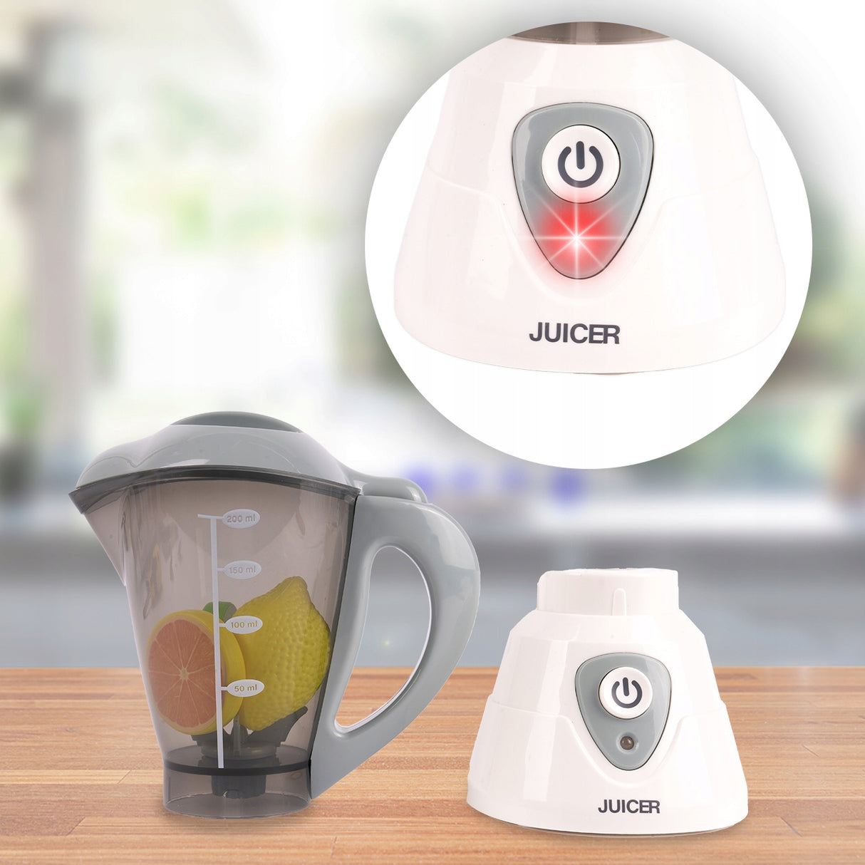 Blender Kielichowy Mikser dla Dzieci Światło Dźwięk Zabawkowy 3x Owoce