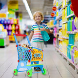 Wózek Koszyk Zakupowy Marketowy dla Dzieci na Zakupy z Produktami