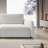 Sofa Rozkładana z Funkcją Spania Pojemnikiem Ecru 238x103cm Tkanina