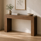 Drewniany Stolik Konsolowy 29,8x147,7x81,5cm Brązowy HOGA-YC0002 Płyta MDF