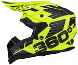 Kask Cross Enduro S Fluo Żółty MTB Quad Lekki Daszek Homologacja EU