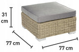Pufa Ogrodowa Podnóżek Aluminium Technorattan Kolor Nature 77x77x31cm