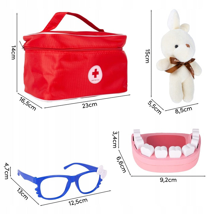 Zestaw Małego Lekarza Doktora Dentysty w Walizce dla Dzieci Drewniany
