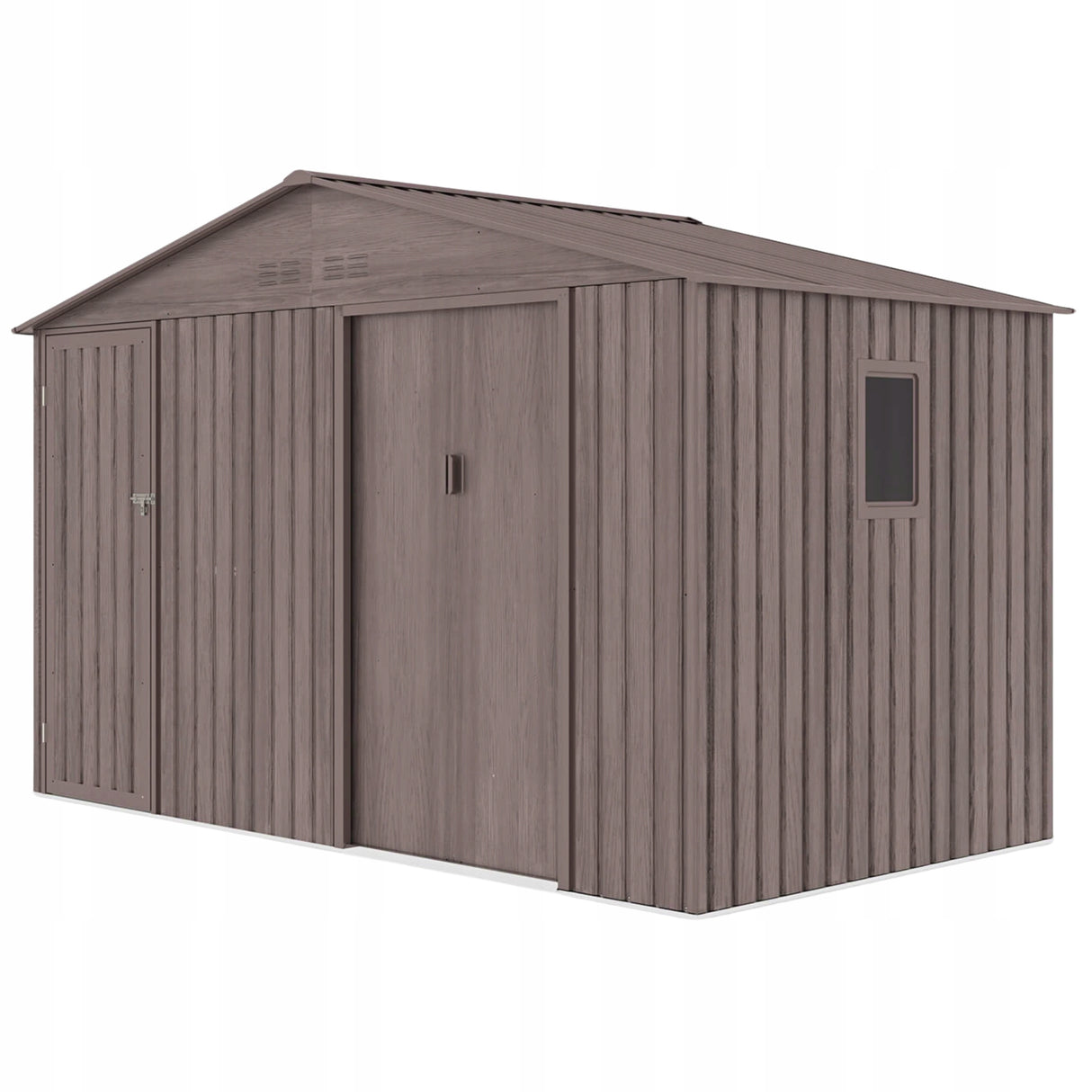 Domek Ogrodowy Metalowy Stalowy Ocynk 194x340 cm Schowek na Narzędzia POVES