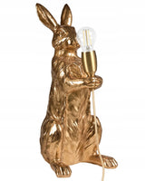 Lampa Złota Stołowa w Kształcie Królika Bugsa Elegancka Lampka Mosiądz