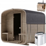 Sauna Ogrodowa Quadro 240 cm Szwedzkie Drewno z Piecem HARVIA VEGA BC80