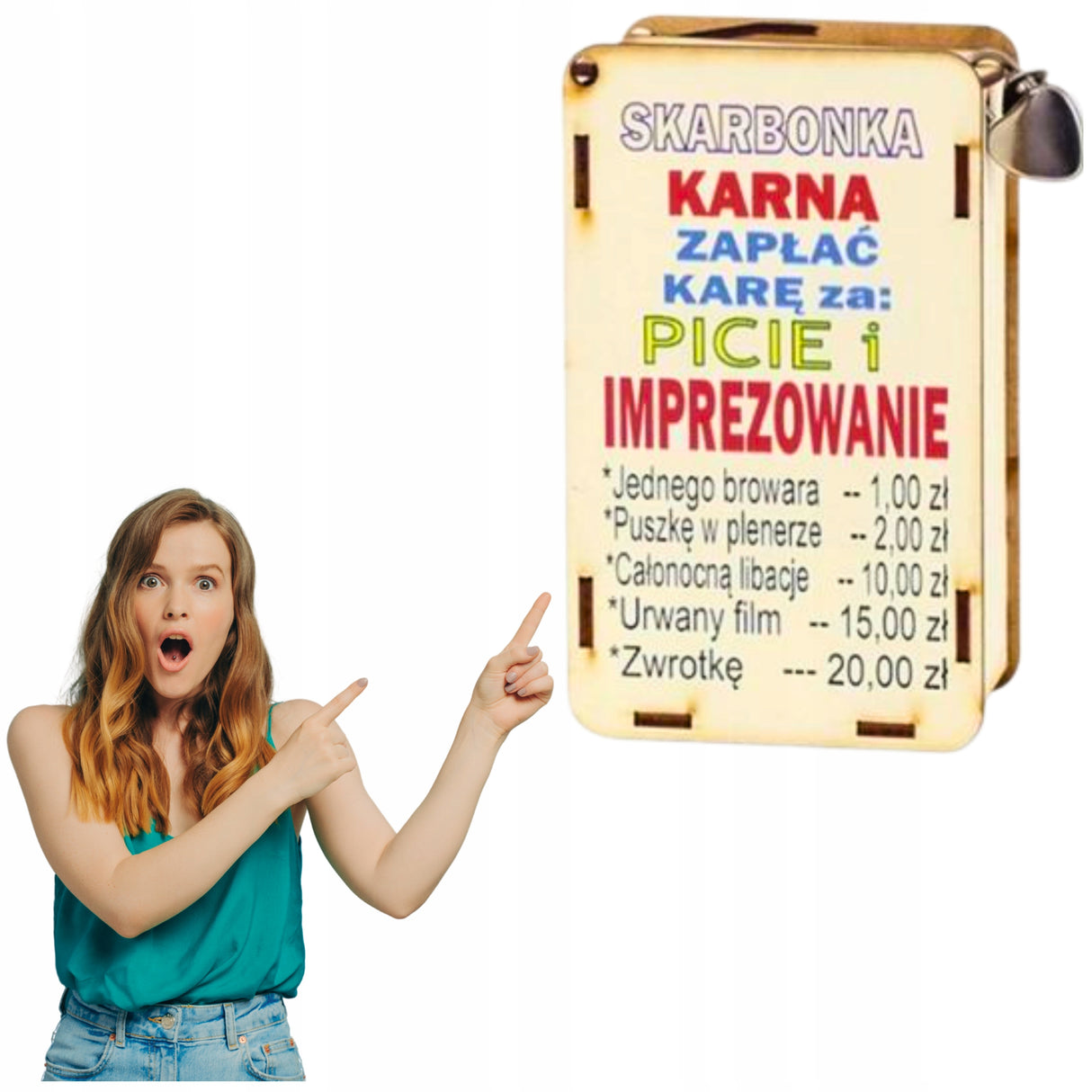Prezent Walentynki Urodziny SKARBONKA KARNA Niej Niego Na Ślub Kobiety Żony