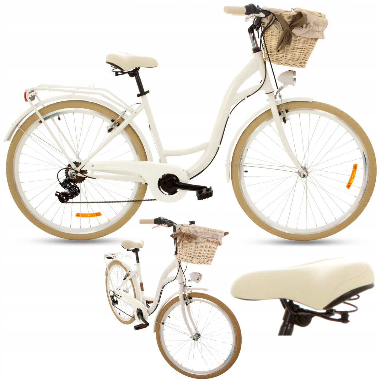 Rower Miejski Damski Lekki Damka SHIMANO 7 WARIANTY Koło 28" Cali