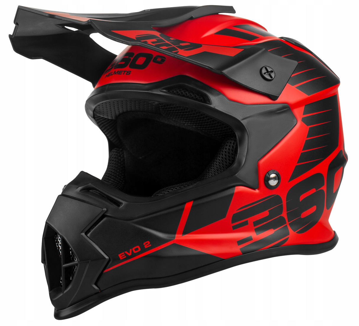 Kask Cross Enduro S Czerwony Quad MTB Homologacja EU Lekki Daszek