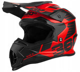Kask Cross Enduro S Czerwony Quad MTB Homologacja EU Lekki Daszek
