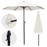Składany Duży Parasol Ogrodowy 300Cm Na Taras Balkon Korbką Biały Porządny