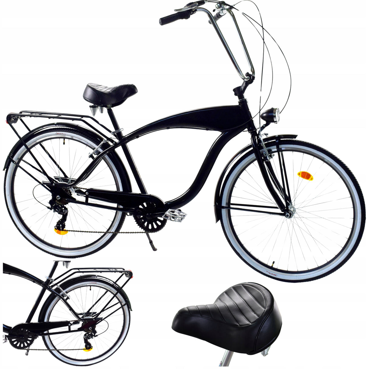 Rower Miejski Motorek Męski Rama 18" Cali Koło 28" Cali 7 Biegów WARIANTY