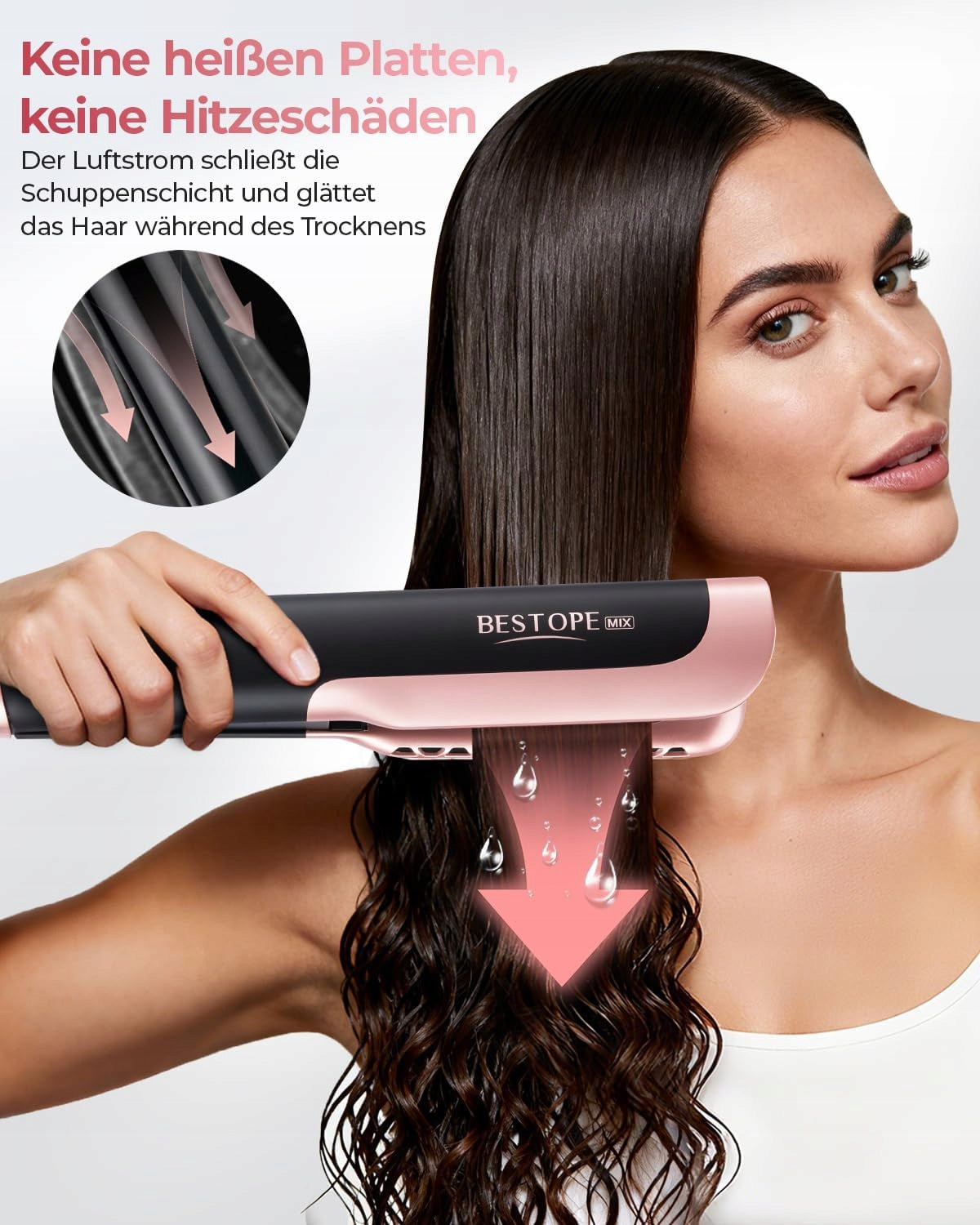 Prostownica Suszarka do Włosów 2w1 Bestope Air Straight Hair 1300W Czarny