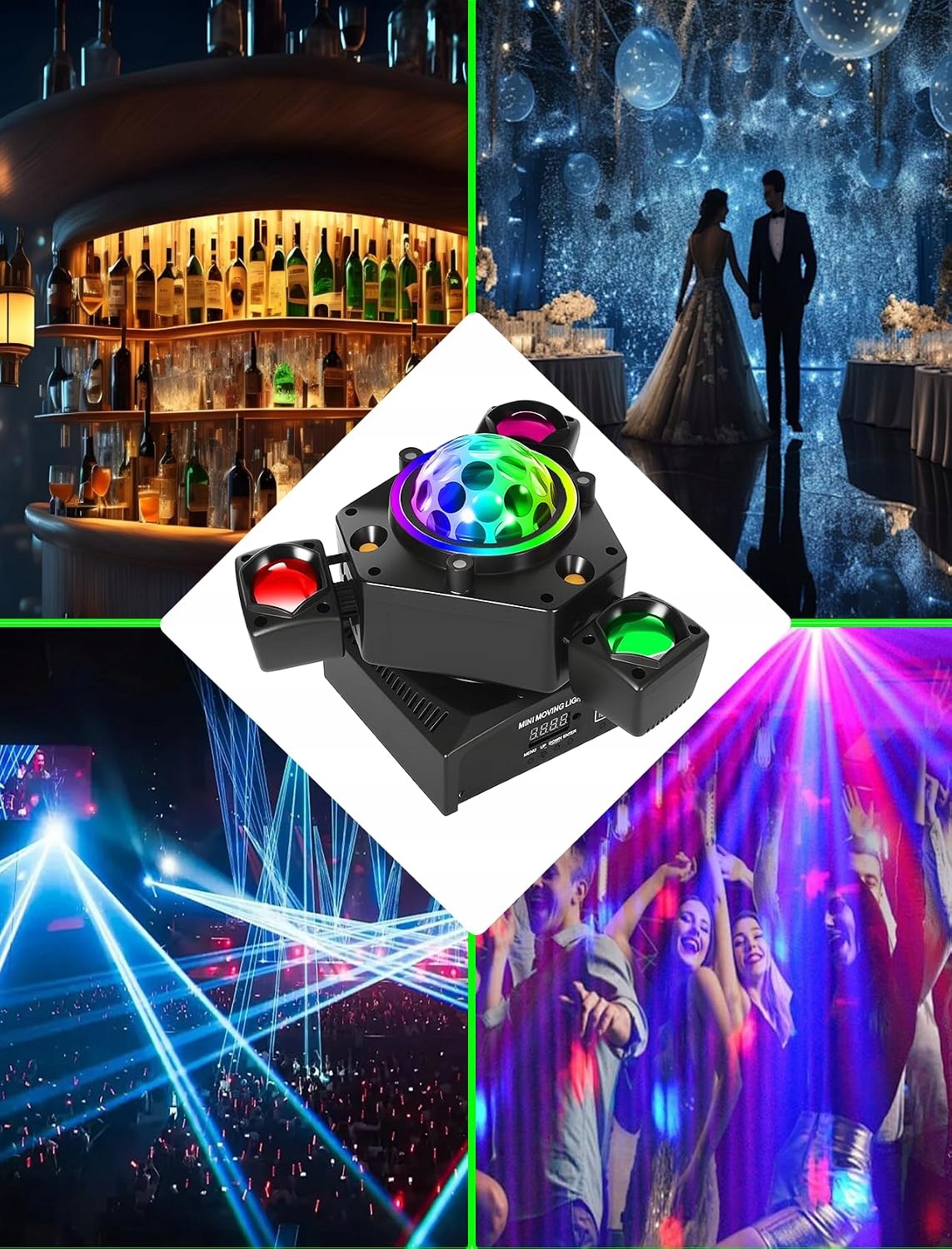 Światło Sceniczne LED RGBW 150 W Aktywowany Dźwiękiem z Pilotem DMX512