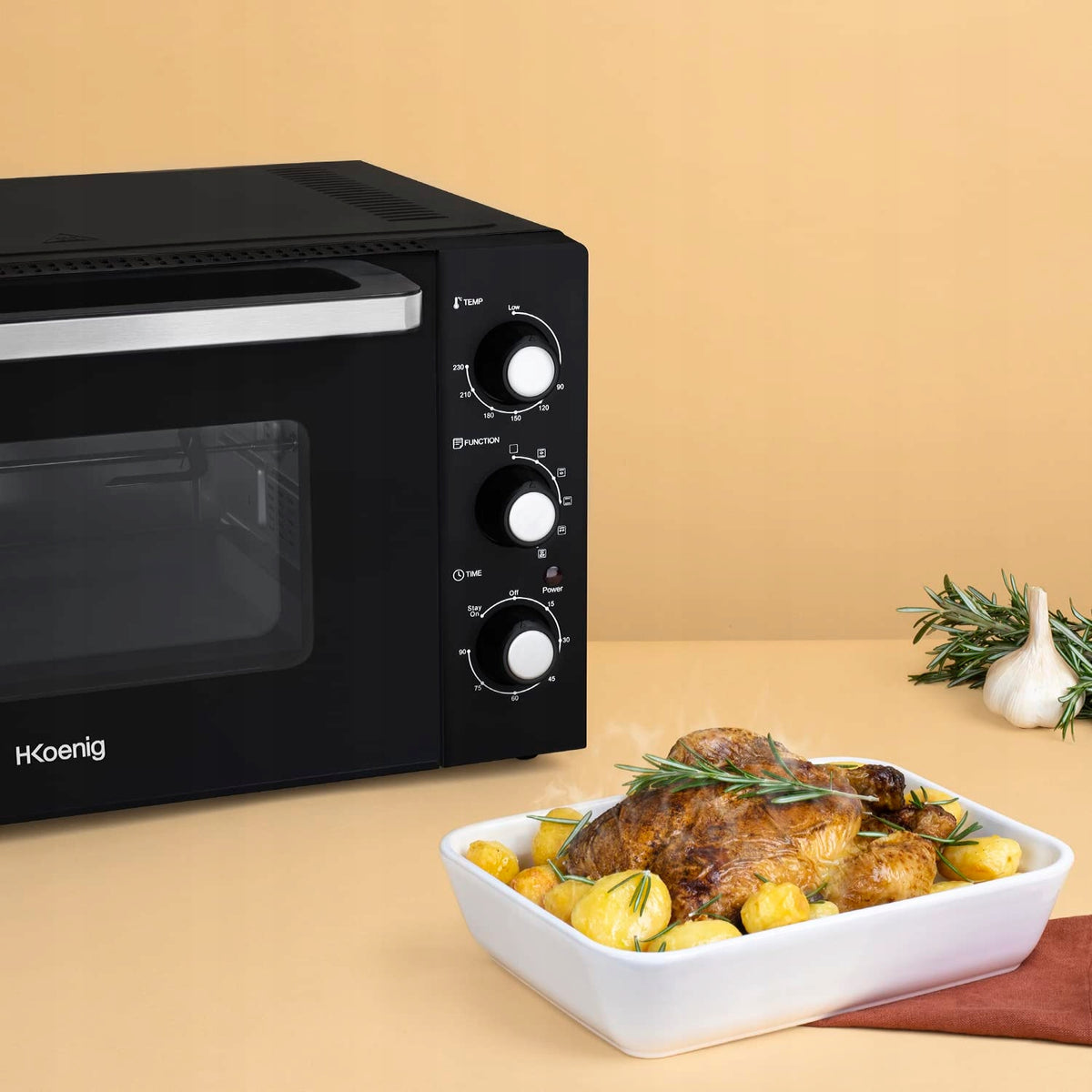 Kompaktowy Mini Piekarnik Pojemność 42L do 230°C Czarny FO42 H.Koenig