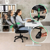 Fotel Obrotowy Biurkowy z Regulacją Materiałowy Ergonomiczny Czarny 126cm