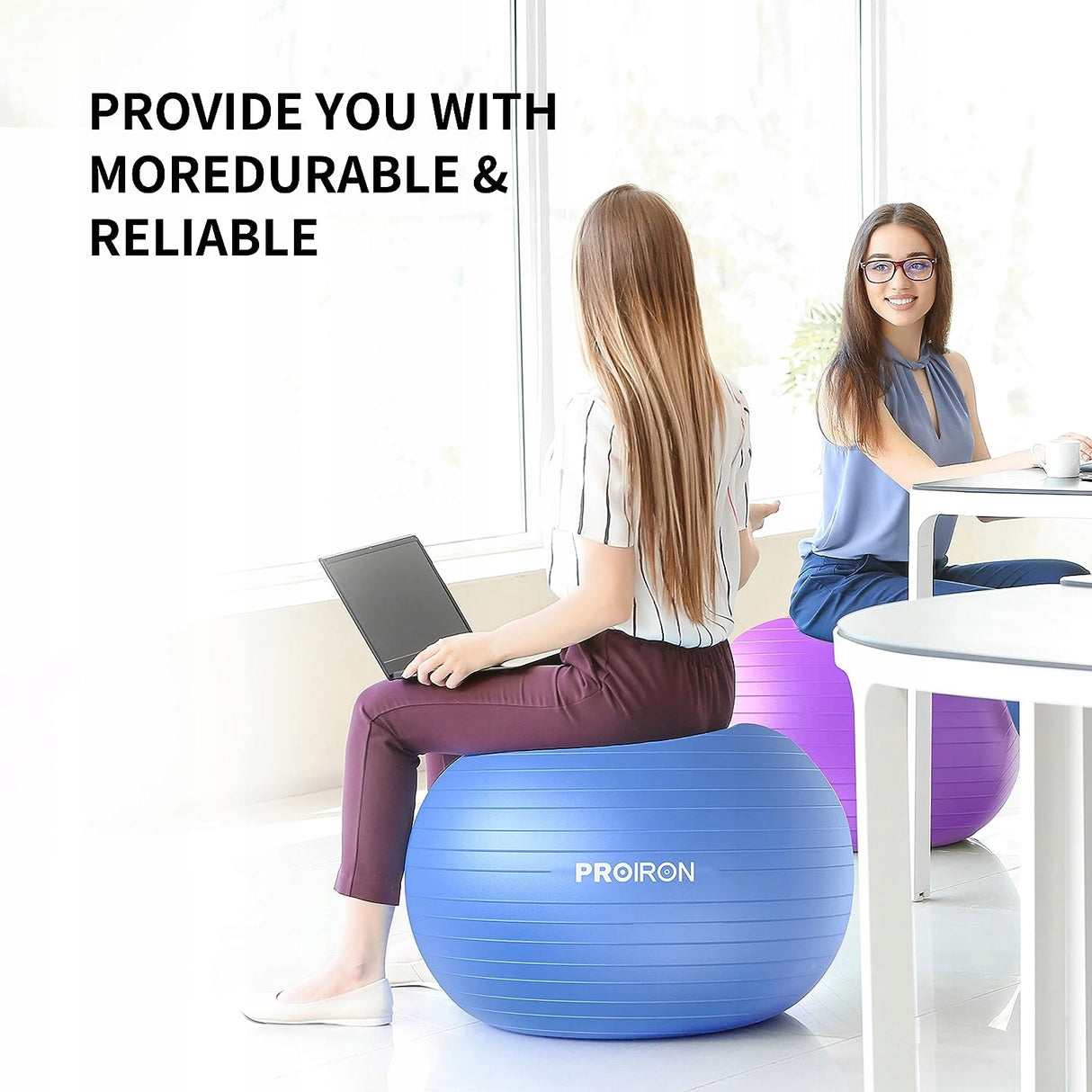 Piłka Fitness Gimnastyczna Ćwiczeń + GRATIS POMPKA 65CM średnica Fioletowa