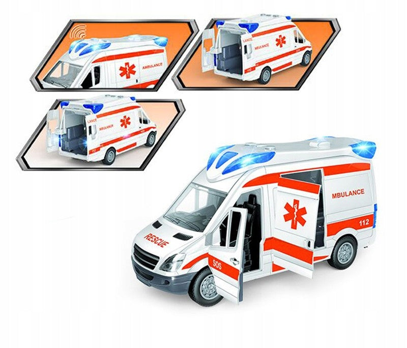 Ambulans Karetka Pogotowie 1:16 z Efektami Dźwiękowymi i Świetlnymi