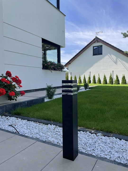 Lampa Ogrodowa stojąca słupek ogrodowy 80 cm E27 CZARNY POVES