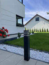 Lampa Ogrodowa stojąca słupek ogrodowy 80 cm E27 CZARNY POVES