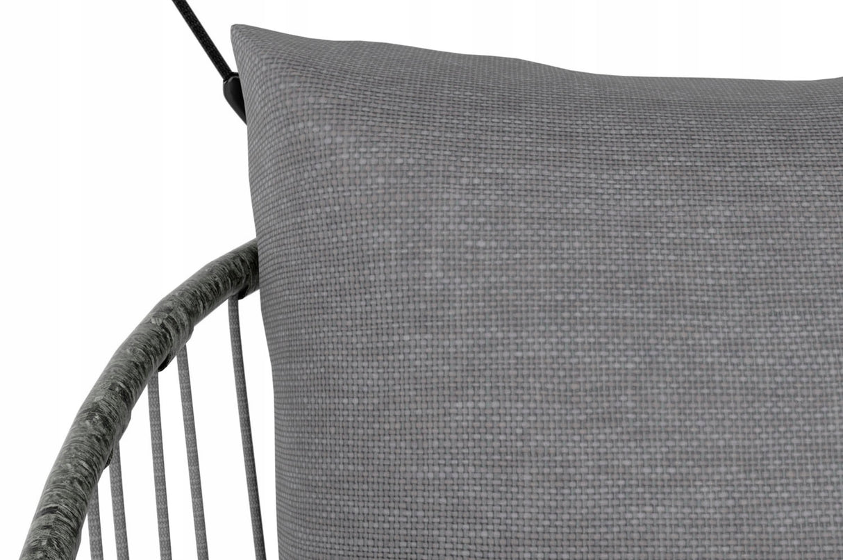 Huśtawka Ogrodowa Dwuosobowa Stal Poliester 171x130x173 cm do 220 Kg Szara