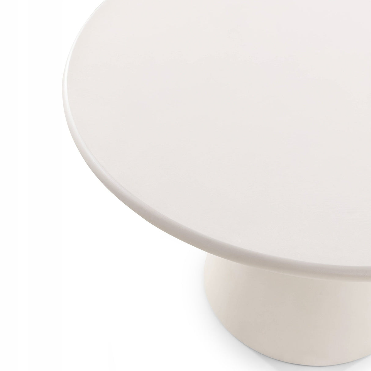 Stół do Jadalni Okrągły Blat Nowoczesny Płyta MDF Mikrocement Ecru 120 cm