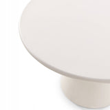 Stół do Jadalni Okrągły Blat Nowoczesny Płyta MDF Mikrocement Ecru 120 cm