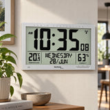 Cyfrowy Zegar Ścienny Technoline WS8013 Srebrny 37 cm x 27 cm Data Dzień