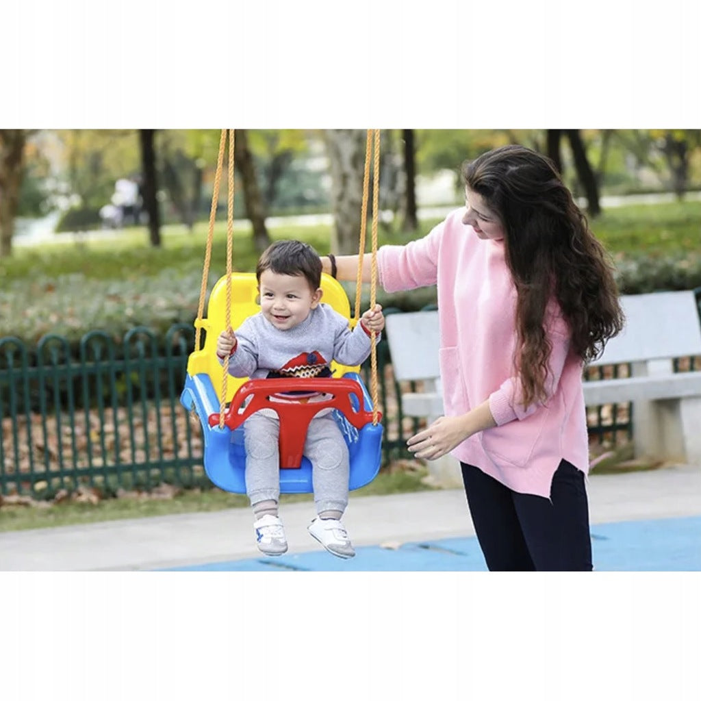 Huśtawka dla Dzieci Ogrodowa 3w1 Mocna do Domu Ogrodu Domowa na Linach 30kg