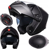 Kask Szczękowy Motocyklowy pod Interkom Blenda Czarny Mat 59-59cm Rozmiar L