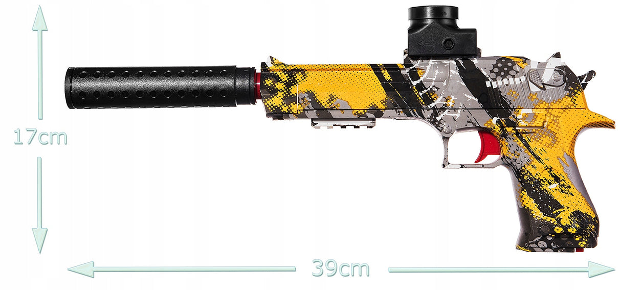 Pistolet na Kulki Żelowe Strzałki Automat Zestaw na Prezent z Akumulatorem