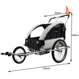 Przyczepka Rowerowa dla Dzieci Jogger do Roweru 2 Osobowa Transportowa 3w1