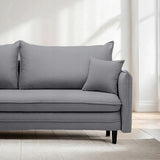 Sofa Rozkładana z Funkcją Spania i Pojemnikiem Ciemno-Szara 218 x 105 cm