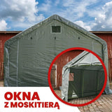 Namiot Garażowy na Motor Szary Materiał PVC Kompaktowy Wodoodporny 8x4m