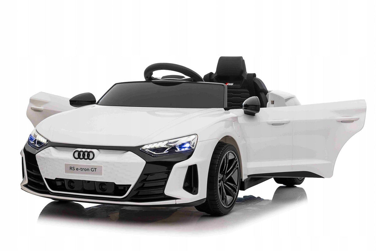 Audi E-Tron RS GT Autko na Akumulator Skóra Biały 12V 7Ah 90W dla Dziecka